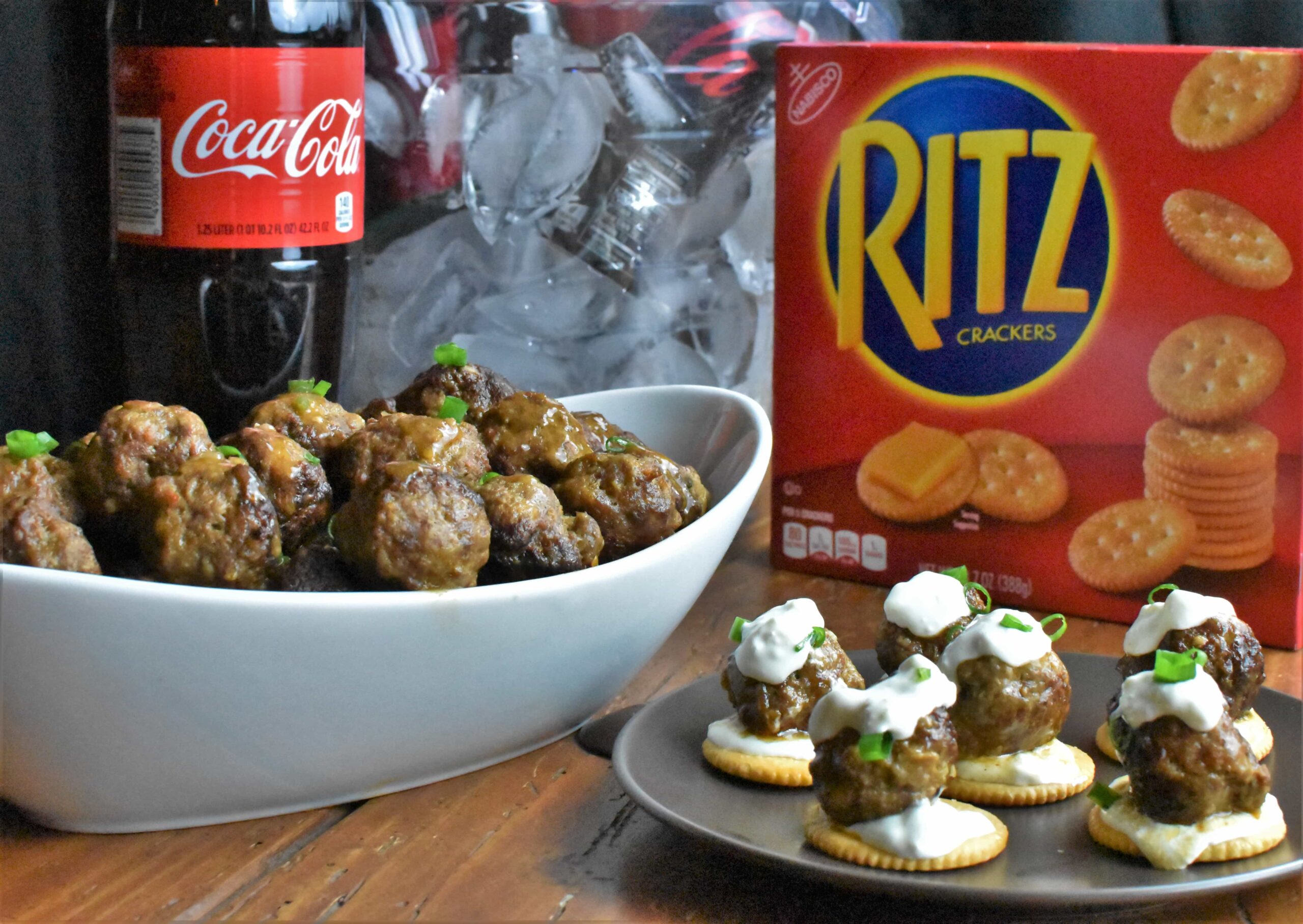 Cocktail Meatballs with Buffalo Sauce & Blue Cheese