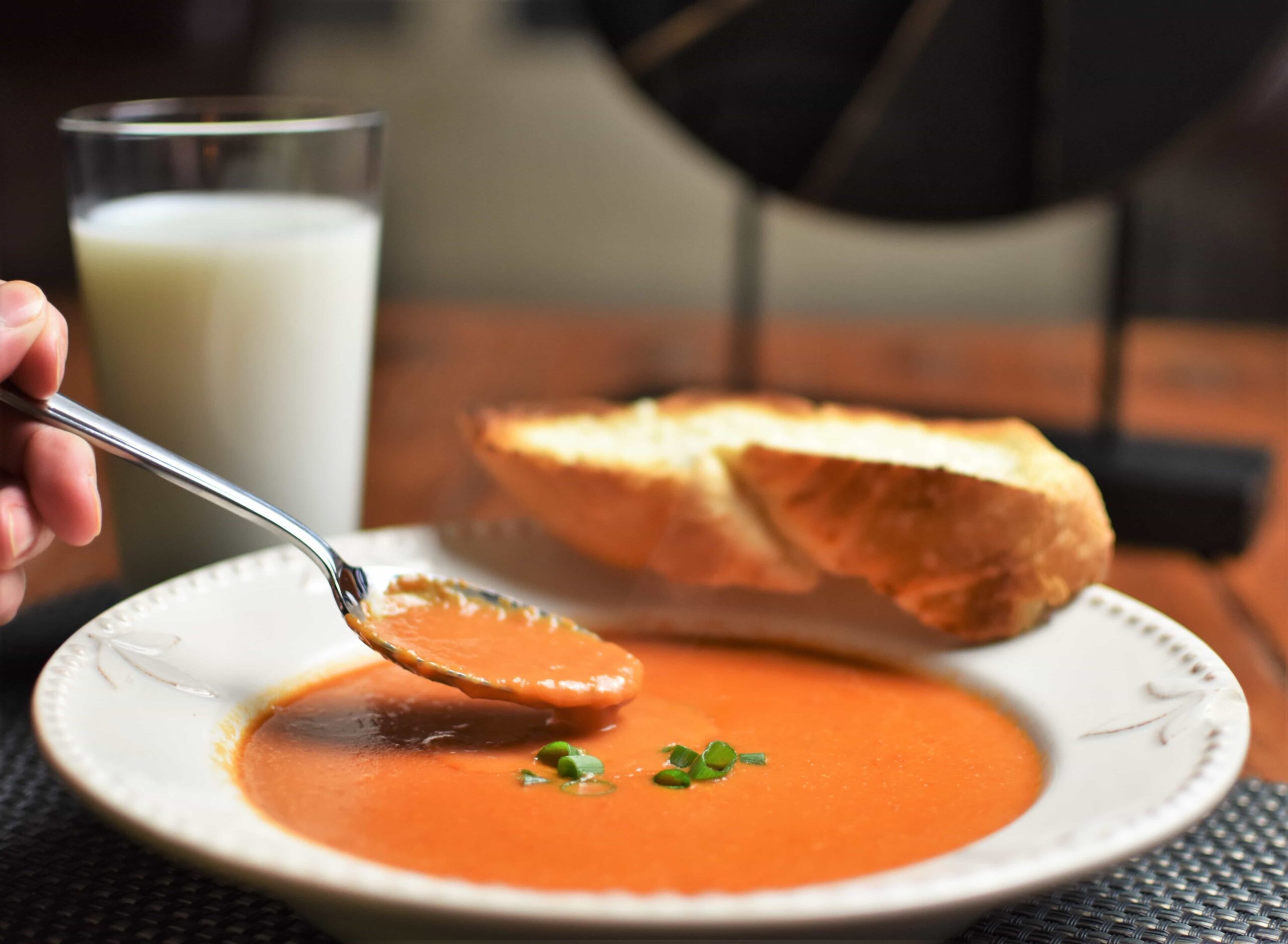 Creamy Tomato Soup with Spoon