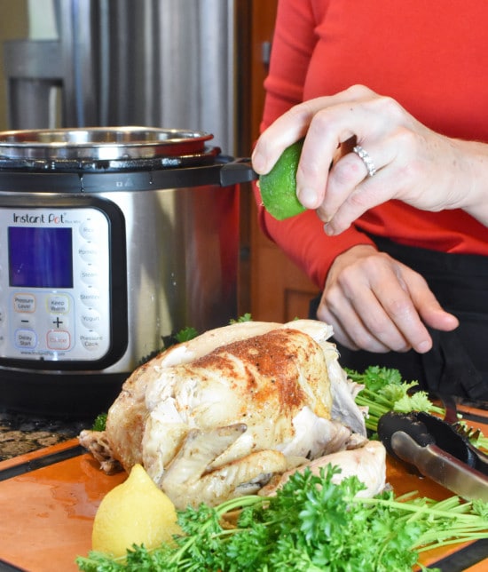Instant Pot Whole Chicken Vertical with Lime