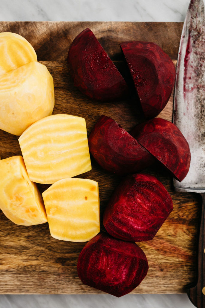 Golden and Red Beets vertical