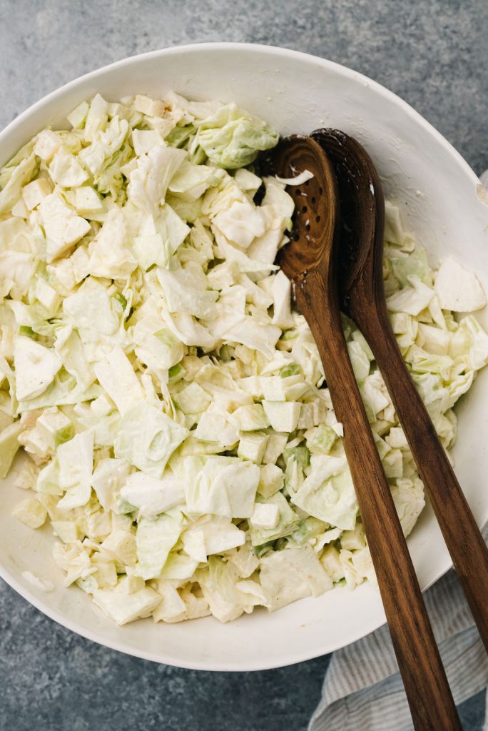 homemade cole slaw recipe final in bowl vertical